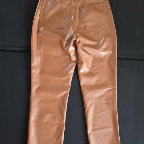 Abercrombie & Fitch Curve Love '90s Straight Ultra High Rise 2 XS 26 Faux Leathe - Picture 5 of 9